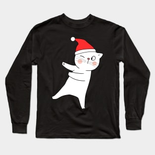 Dabbing Christmas cat Long Sleeve T-Shirt